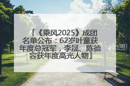 《乘风2025》成团名单公布：62岁叶童获年度总冠军，李晟、陈德容获年度高光人物