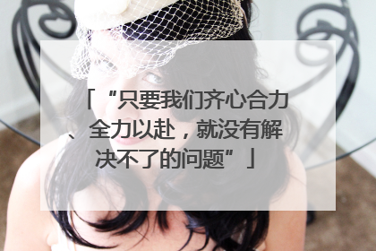 “只要我们齐心合力、全力以赴，就没有解决不了的问题”