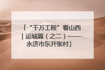 “千万工程”看山西｜运城篇（之二）——永济市东开张村