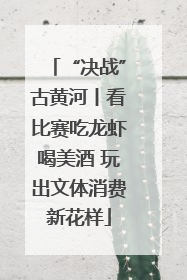 “决战”古黄河丨看比赛吃龙虾喝美酒 玩出文体消费新花样