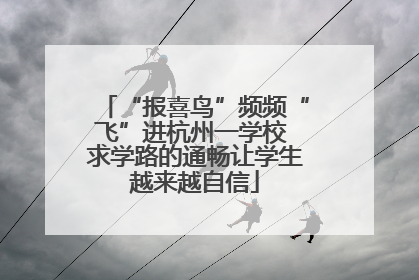 “报喜鸟”频频“飞”进杭州一学校 求学路的通畅让学生越来越自信