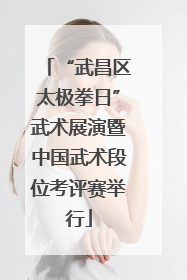 “武昌区太极拳日”武术展演暨中国武术段位考评赛举行