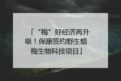 “梅”好经济再升级！保康签约野生蜡梅生物科技项目