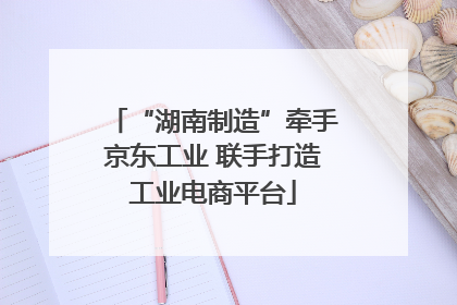 “湖南制造”牵手京东工业 联手打造工业电商平台
