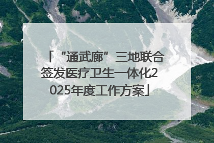 “通武廊”三地联合签发医疗卫生一体化2025年度工作方案