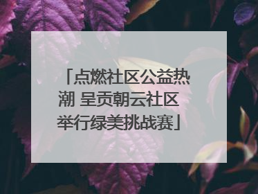 点燃社区公益热潮 呈贡朝云社区举行绿美挑战赛