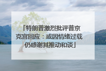 特朗普激烈批评普京 克宫回应：或因情绪过载 仍感谢其推动和谈