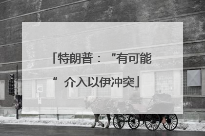 特朗普：“有可能”介入以伊冲突