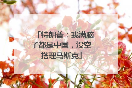 特朗普：我满脑子都是中国，没空搭理马斯克