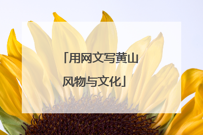 用网文写黄山风物与文化