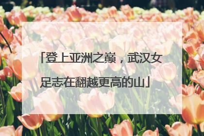 登上亚洲之巅，武汉女足志在翻越更高的山