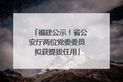 福建公示！省公安厅两位党委委员拟获提拔任用