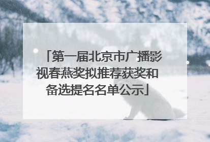 第一届北京市广播影视春燕奖拟推荐获奖和备选提名名单公示