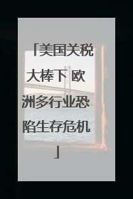 美国关税大棒下 欧洲多行业恐陷生存危机