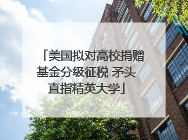 美国拟对高校捐赠基金分级征税 矛头直指精英大学