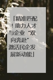 精准匹配！助力人才与企业“双向奔赴” 激活民企发展新动能