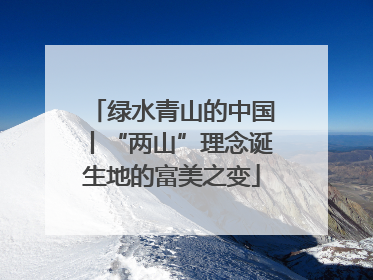 绿水青山的中国丨“两山”理念诞生地的富美之变