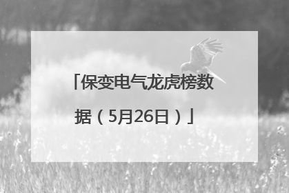保变电气龙虎榜数据（5月26日）