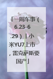 一周车事（6.23-6.29）丨小米YU7上市，雷克萨斯要国产