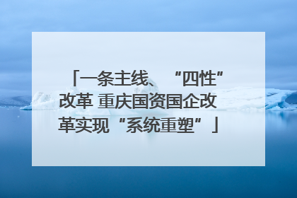 一条主线、“四性”改革 重庆国资国企改革实现“系统重塑”