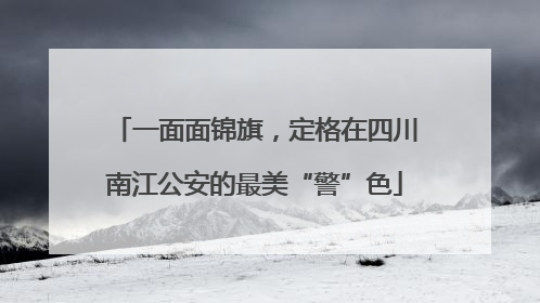 一面面锦旗，定格在四川南江公安的最美“警”色