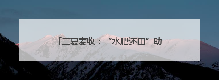 三夏麦收：“水肥还田”助力河南农民“减投增产”