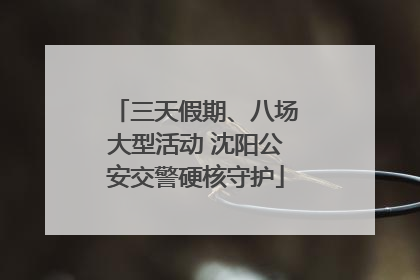 三天假期、八场大型活动 沈阳公安交警硬核守护