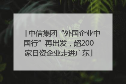 中信集团“外国企业中国行”再出发，超200家日资企业走进广东
