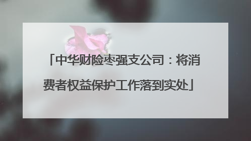 中华财险枣强支公司：将消费者权益保护工作落到实处