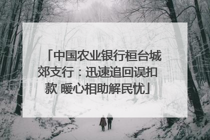 中国农业银行桓台城郊支行：迅速追回误扣款 暖心相助解民忧