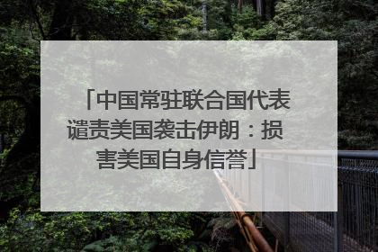 中国常驻联合国代表谴责美国袭击伊朗：损害美国自身信誉