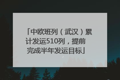 中欧班列（武汉）累计发运510列，提前完成半年发运目标