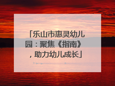 乐山市惠灵幼儿园：聚焦《指南》，助力幼儿成长