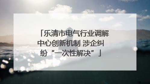 乐清市电气行业调解中心创新机制 涉企纠纷“一次性解决”