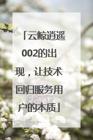 云鲸逍遥002的出现，让技术回归服务用户的本质