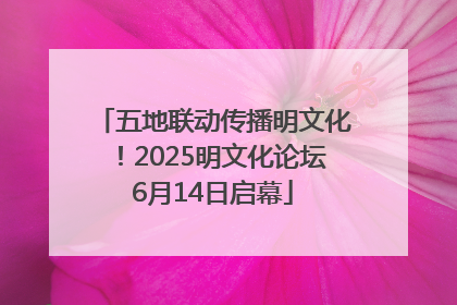 五地联动传播明文化！2025明文化论坛6月14日启幕
