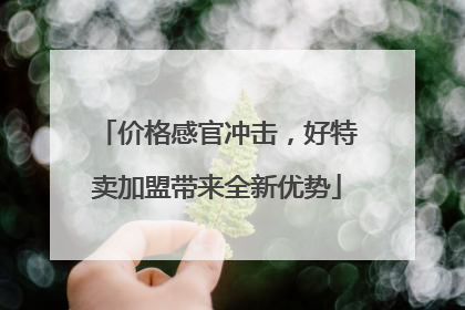 价格感官冲击，好特卖加盟带来全新优势