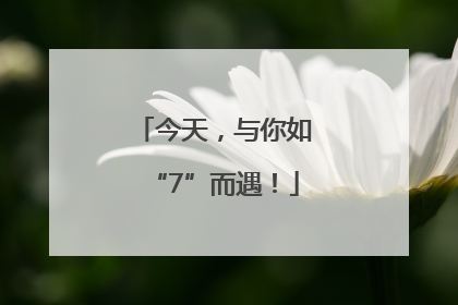 今天，与你如“7”而遇！
