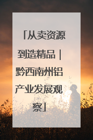 从卖资源到造精品｜黔西南州铝产业发展观察