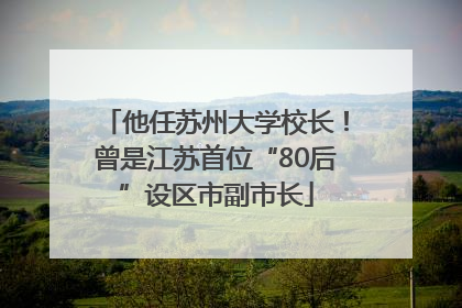 他任苏州大学校长！曾是江苏首位“80后”设区市副市长