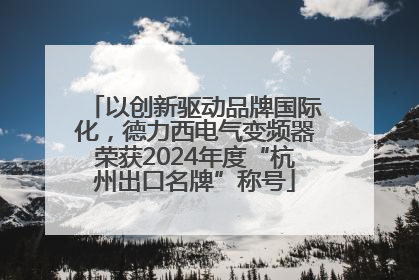 以创新驱动品牌国际化，德力西电气变频器荣获2024年度“杭州出口名牌”称号