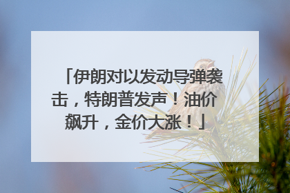 伊朗对以发动导弹袭击，特朗普发声！油价飙升，金价大涨！