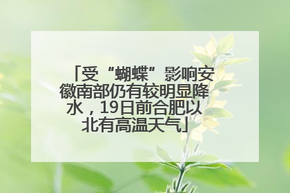 受“蝴蝶”影响安徽南部仍有较明显降水，19日前合肥以北有高温天气
