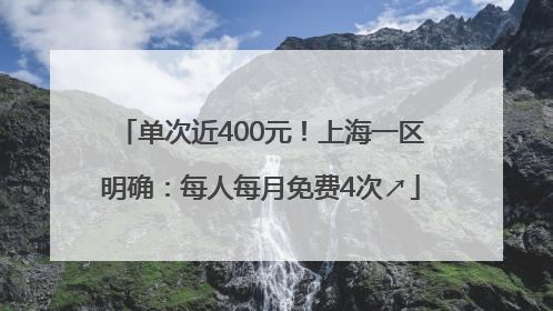 单次近400元！上海一区明确：每人每月免费4次↗