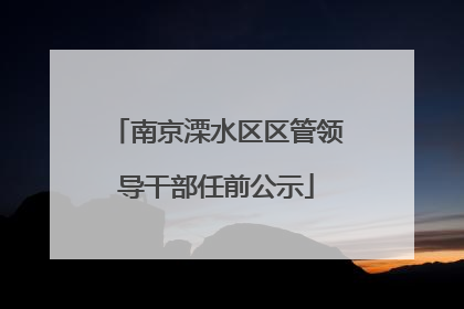 南京溧水区区管领导干部任前公示