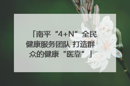 南平“4+N”全民健康服务团队 打造群众的健康“医靠”