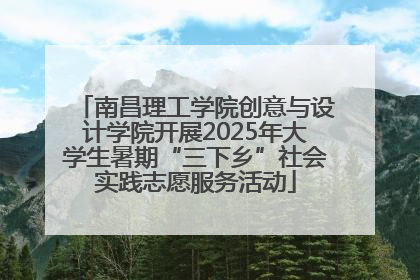 南昌理工学院创意与设计学院开展2025年大学生暑期“三下乡”社会实践志愿服务活动