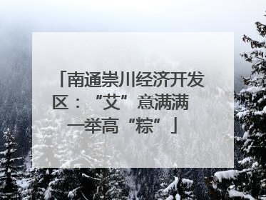 南通崇川经济开发区：“艾”意满满 一举高“粽”