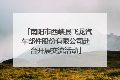 南阳市西峡县飞龙汽车部件股份有限公司赴台开展交流活动