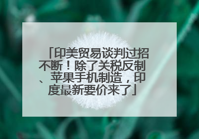 印美贸易谈判过招不断！除了关税反制、苹果手机制造，印度最新要价来了